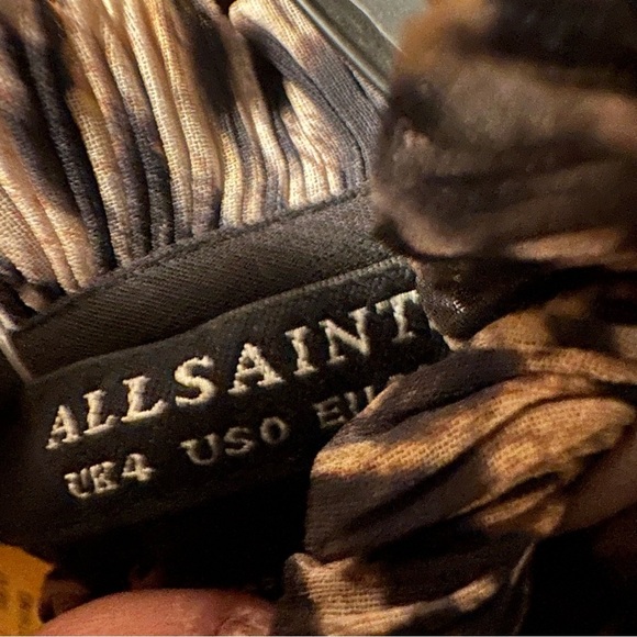 NWT AllSaints Antheia kiku Mini dress in brown Sz US 0 reg $299 - Picture 5 of 7